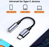 Перехідник адаптер Xiaomi 12T Mi Pad 5 Pro Poco F5 ZTE Nubia Pro USB Type-C на AUX USB Female Adapter мама 3.5, фото 6