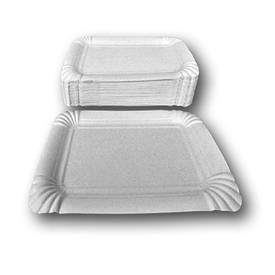 Тарілка одноразова паперова біла розмір 13,3 х18, 8 см 100 шт/уп.