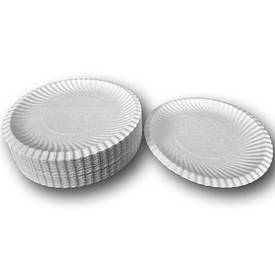 Одноразова паперова тарілка Ø 185 мм біла, паперовий посуд для пікніка, тарілка для кейтерингу 100 штук