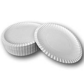 Одноразова паперова біла тарілка з ламінацією Ø 185 мм 100 шт/уп. одноразові паперові тарілки