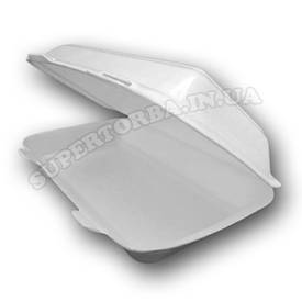 Ланч-бокс із спіненого полістиролу з кришкою розмір 246х150х60 білий HP-10 250 шт/уп.