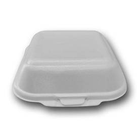 Ланч-бокс односекційний із ВВС з кришкою розмір 150х152х60 білий HP-6 250 шт/уп.