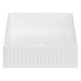 Раковина накладна GLAMOUR INVENA TREND, 36 см, квадратна ребриста, біла глянцева, CE-63-K01, фото 2