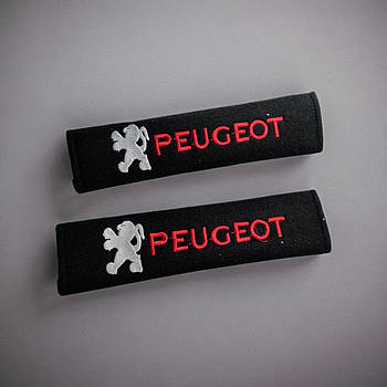 Чохол на ремінь безпеки з логотип Peugeot 2шт