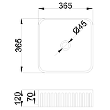 Раковина накладна GLAMOUR INVENA TREND, 36 см, квадратна ребриста, біла глянцева, CE-63-K01, фото 3