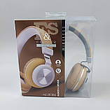Навушники безпровідні C 57879  бездротові Bluetooth коричневого кольору , радіо, мікрофон, фото 3