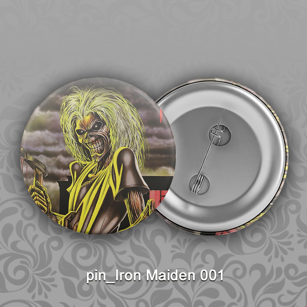 Значок 44 мм рок Iron Maiden 001