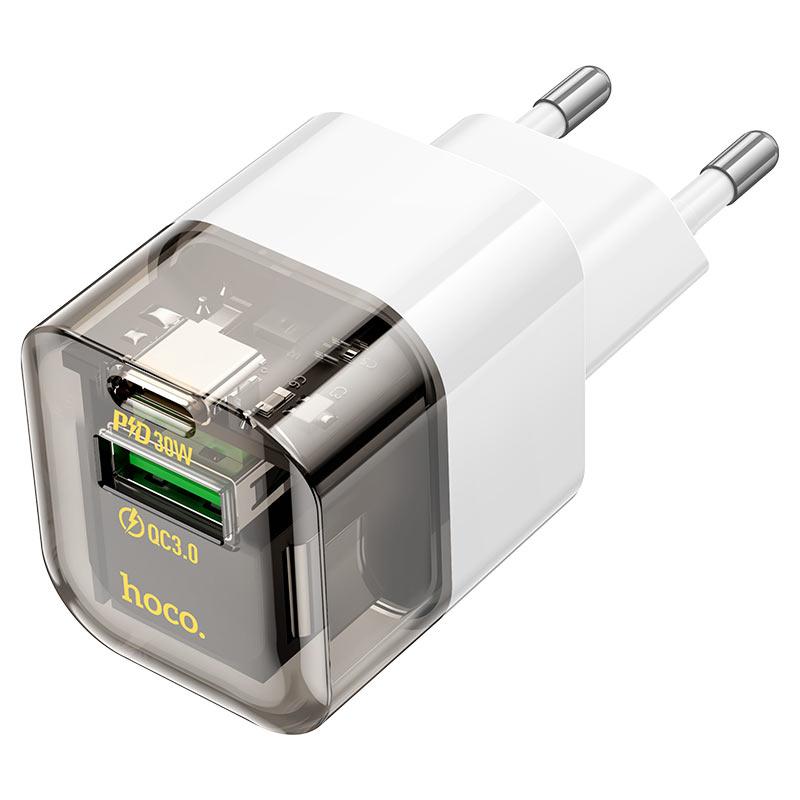Зарядний пристрій Hoco C131A dual-port USB /Type-C PD30W+QC3.0 для телефона 5 W/3 А, фото 1