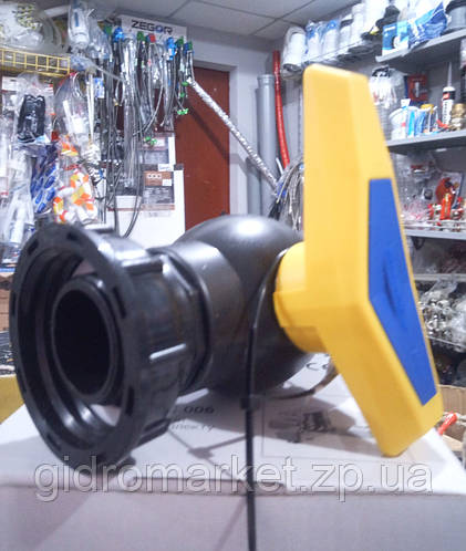 Переходник с краном для еврокуба D-60 мм, на резьбу 1-1/4" внутренняя ...