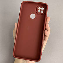 Чохол для Xiaomi Redmi 9C силіконовий із закритою камерою чохол на телефон сяомі редмі 9с бордовий w7n, фото 3