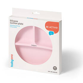 Мисочка на три секції силіконова з присоскою (Рожевий) "BabyOno"