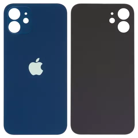 Задня панель корпусу для iPhone 12, синя, не потрібно знімати скло камери, big hole, фото 1
