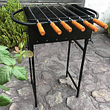 Універсальний Мангал зі знімними ніжками на 6 шампурів 2 мм, фото 2