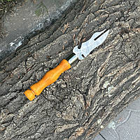 Виделка з дерев'яною ручкою для зняття м'яса 280х2 мм світла