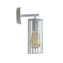 Бра під одну лампу Е27 MSK Electric Malta настінний світильник у стилі лофт NL 1020 WH білий, фото 3