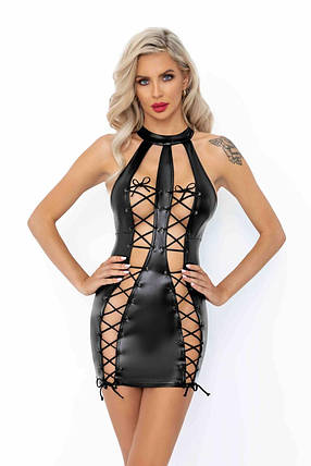 Платье Noir Handmade F291 Powerwetlook dress with double lace-up front - S, фото 1