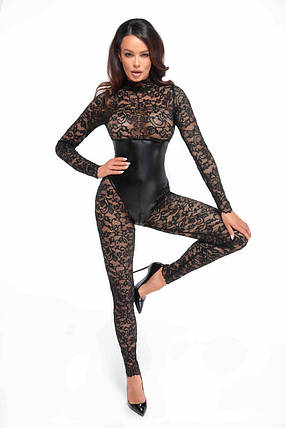 Комбинезон Noir Handmade F299 Enigma lace catsuit with underbust bodice - XXL, фото 1
