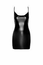 Платье Noir Handmade F307 Mirage wetlook mini dress with jewelry rhinestone chain - L, фото 5