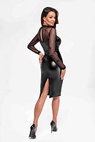 Платье Noir Handmade F310 Sublime wetlook and flocked mesh midi dress - L, фото 3