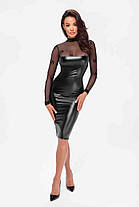 Платье Noir Handmade F310 Sublime wetlook and flocked mesh midi dress - L, фото 4