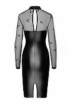 Платье Noir Handmade F310 Sublime wetlook and flocked mesh midi dress - L, фото 6