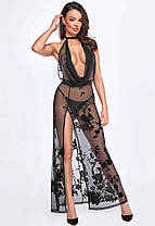 Платье Noir Handmade F312 Divinity long flocked mesh dress with open back - L, фото 4