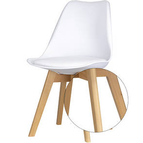 Стілець у скандинавському стилі БІН Doros, 49х43х84 білий, фото 3