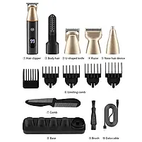 Тример для домашнього використання Hots Rechargeable Grooming Kit 5in1 Gold (LK-881-GO), фото 5