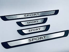 Універсальні накладки на пороги SPORT для Peugeot 508 (хром-пласт) TAN24