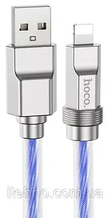 Кабель Lightning Hoco U113 Solid silicone (Синій), фото 1