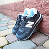 Жіночі кросівки New Balance 574 Dark Grey (Сірі) Взуття Нью Баланс 574 замш сітка повсякденні демісезон В'єтнам, фото 8