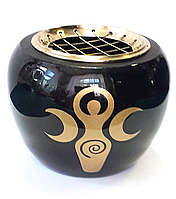 Аромакурильниця чорна с символом Богині-Матері