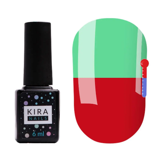 Гель-лак Kira Nails Termo №T05, 6 мл (бордовий, при нагріванні - приглушено-салатовий), фото 1