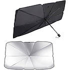 Сонцезахисна парасолька на лобове скло + Подарунок Автомобільний USB адаптер / Захисна шторка в машину, фото 3