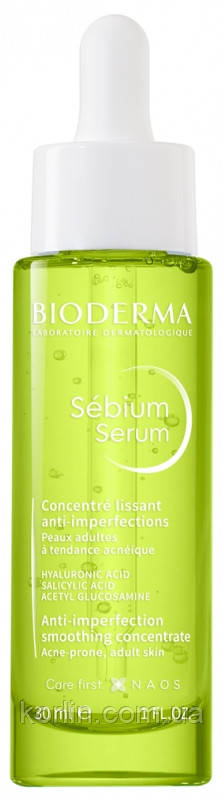 Bioderma Sebium Serum Розгладжувальна концентрована сироватка для обличчя проти вад Біодерму Себіум