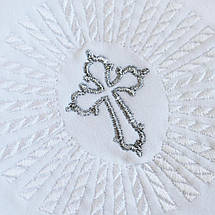 Біла Крижма на хрещення з ім'ям, Іменна крижма рушник з вишивкою плед з кутичком, фото 4