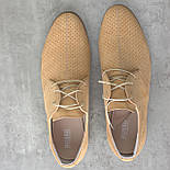 Літні мешти Бежеві туфлі дербі нубук з перфорацією чоловіче взуття повсякденне Rosso Avangard Kardinal Rome Nub, фото 9