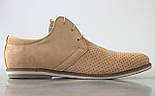 Літні мешти Бежеві туфлі дербі нубук з перфорацією чоловіче взуття повсякденне Rosso Avangard Kardinal Rome Nub, фото 3