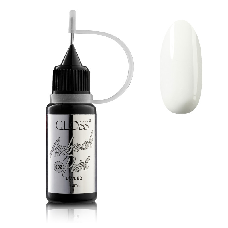 Фарба для аерографа GLOSS Airbrush Paint 002 біла, 12 мл