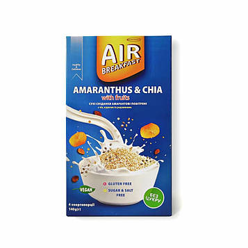 Сухий сніданок AIR Breakfast з амарантом, чиа та фруктами Healthy Generation, 140 г