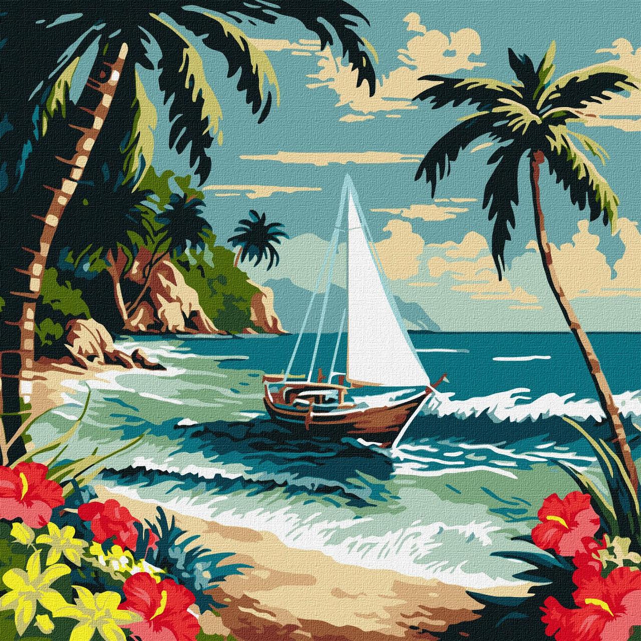 Картина за номерами Пейзаж. Сонячний берег 40*40 см Ідейка KHO 2781, фото 1