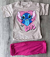 Дитячий набір костюм на літо для дівчинки футболка та шорти 92-98
