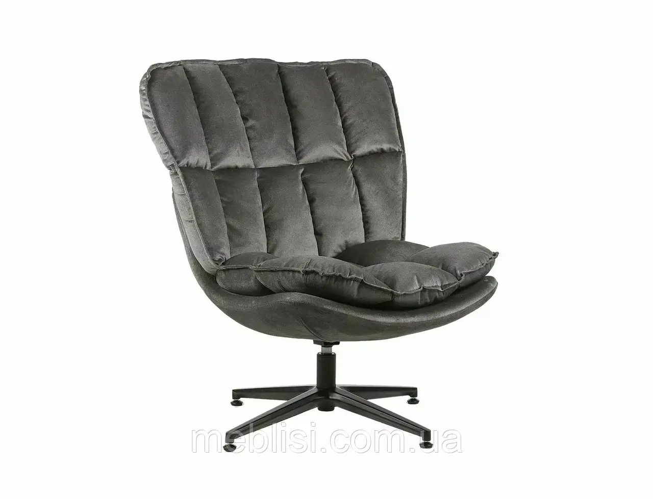Крісло поворотне для відпочинку сіре VESTA VELVET Tab.218 Сірий (поворот на 360°) (Польша Signal)