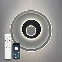 Світильник стельовий світлодіодний LUMINARIA BRAVE 80W 3000-6500K R400 APP WHITE/BLACK 220V IP20 з пультом ДУ