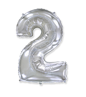 Фольгована цифра Flexmetal (80см) "2" Срібло