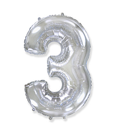 Фольгована цифра Flexmetal (80см) "3" Срібло