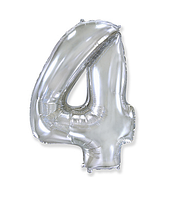 Фольгована цифра Flexmetal (80см) "4" Срібло