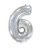 Фольгована цифра Flexmetal (80см) "6" Срібло