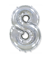 Фольгована цифра Flexmetal (80см) "8" Срібло