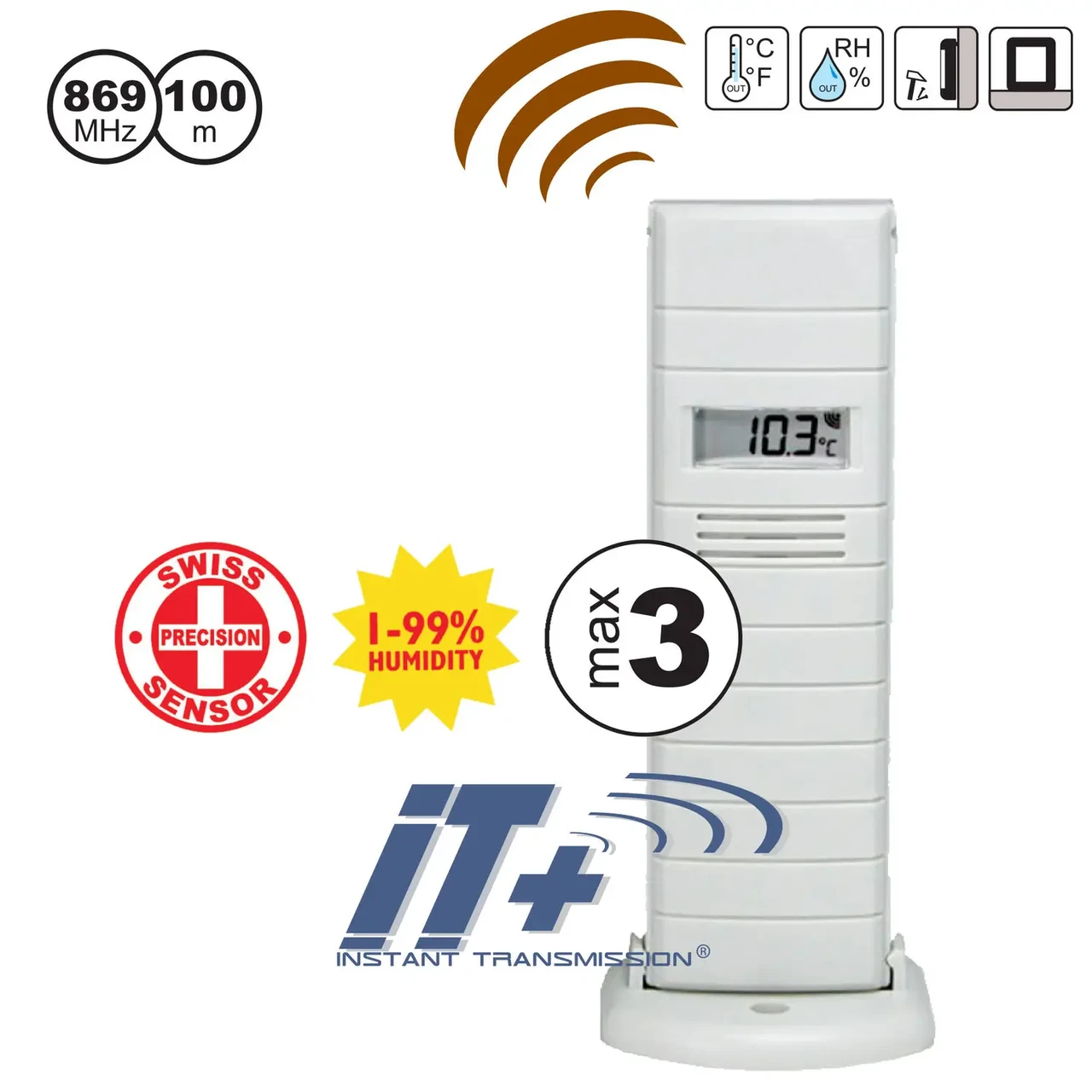 Термо-гігро датчик Technoline TX29DTH-IT для метеостанцій Technoline MA10410, MA10901, MA10920, WS9624, WS7018, WS9040